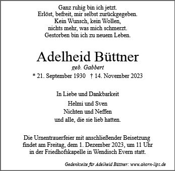 Erinnerungsbild für Adelheid Büttner
