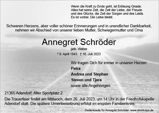 Erinnerungsbild für Annegret Schröder