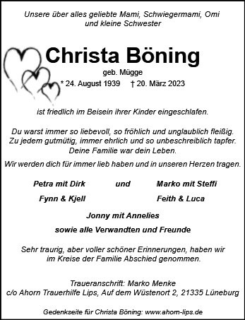 Erinnerungsbild für Christa Böning