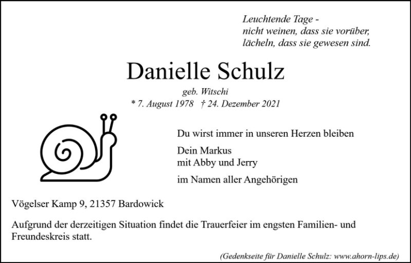 Erinnerungsbild für Danielle Schulz
