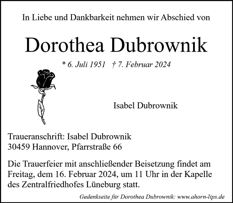 Erinnerungsbild für Dorothea Dubrownik