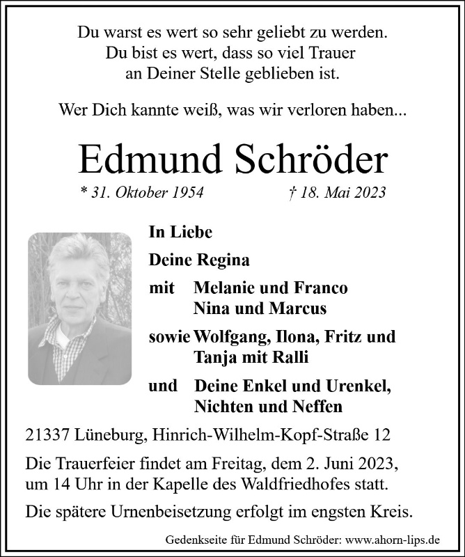 Erinnerungsbild für Edmund Schröder
