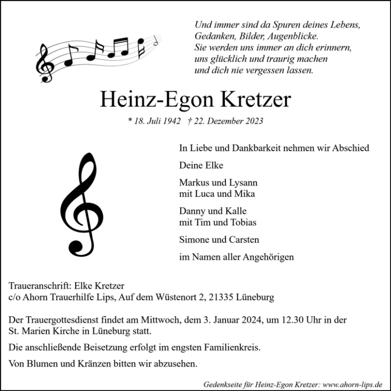 Erinnerungsbild für Heinz-Egon Kretzer