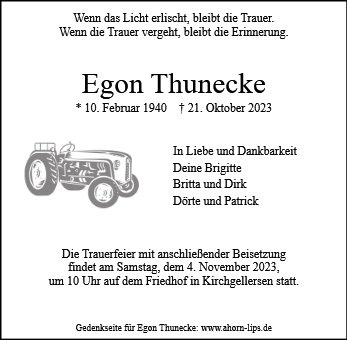 Erinnerungsbild für Egon Thunecke
