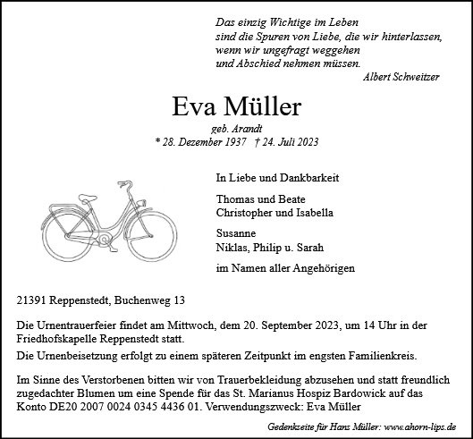 Erinnerungsbild für Eva Müller
