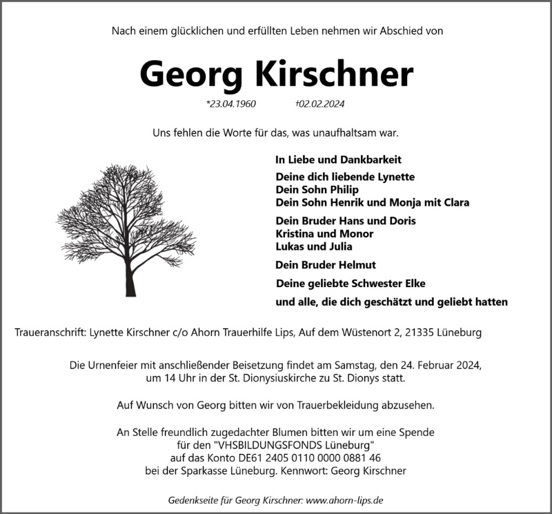 Erinnerungsbild für Georg Kirschner