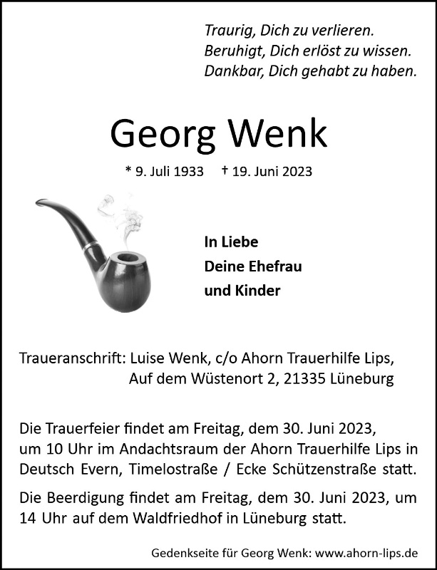 Erinnerungsbild für Georg Wenk