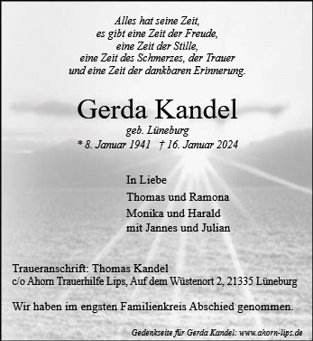 Erinnerungsbild für Gerda Kandel