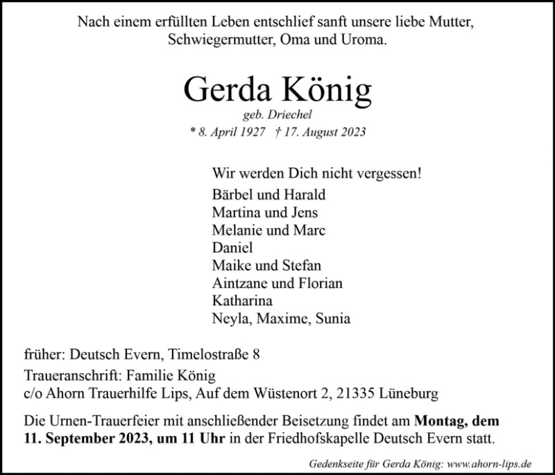 Erinnerungsbild für Gerda König