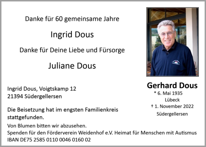 Erinnerungsbild für Gerhard Dous