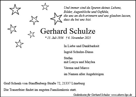 Erinnerungsbild für Gerhard Schulze