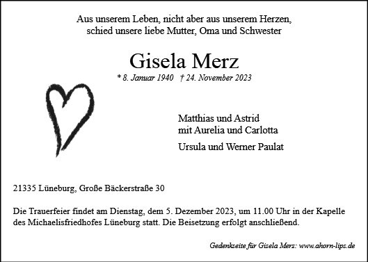 Erinnerungsbild für Gisela Merz