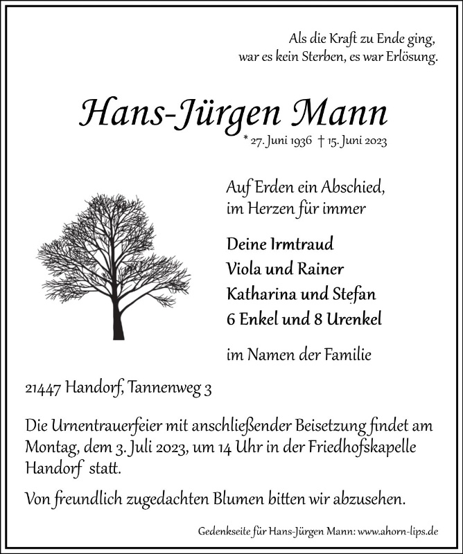 Erinnerungsbild für Hans-Jürgen Mann
