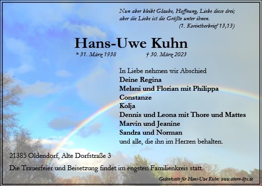 Erinnerungsbild für Hans-Uwe Kuhn