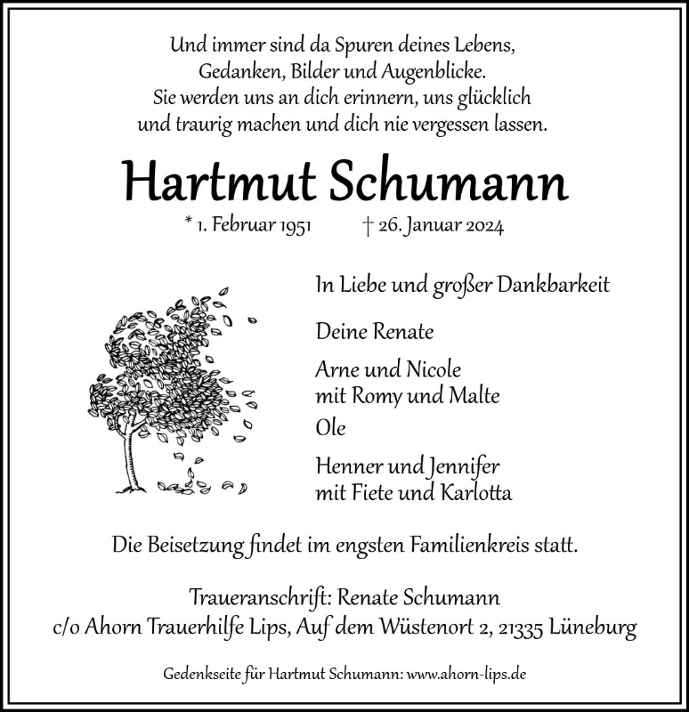 Erinnerungsbild für Hartmut Schumann