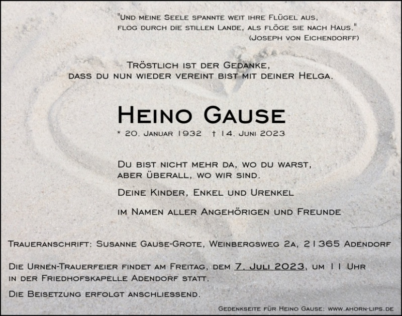 Erinnerungsbild für Heino Gause