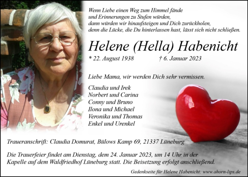 Erinnerungsbild für Helene Habenicht