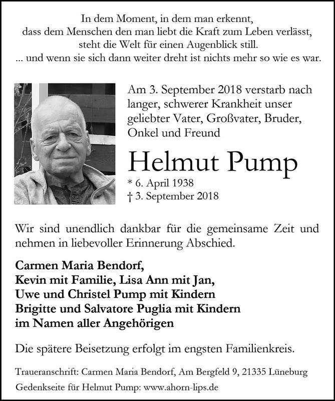 Erinnerungsbild für Helmut Pump