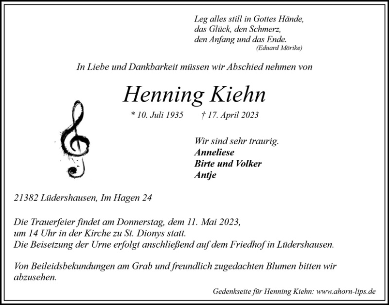 Erinnerungsbild für Henning Kiehn
