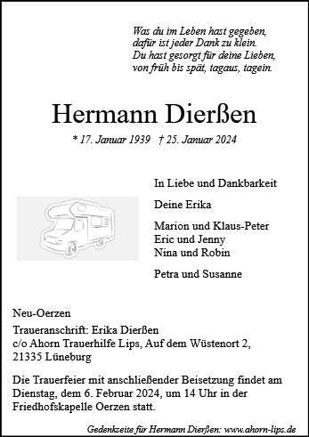 Erinnerungsbild für Hermann Dierßen