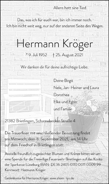 Erinnerungsbild für Hermann Kröger