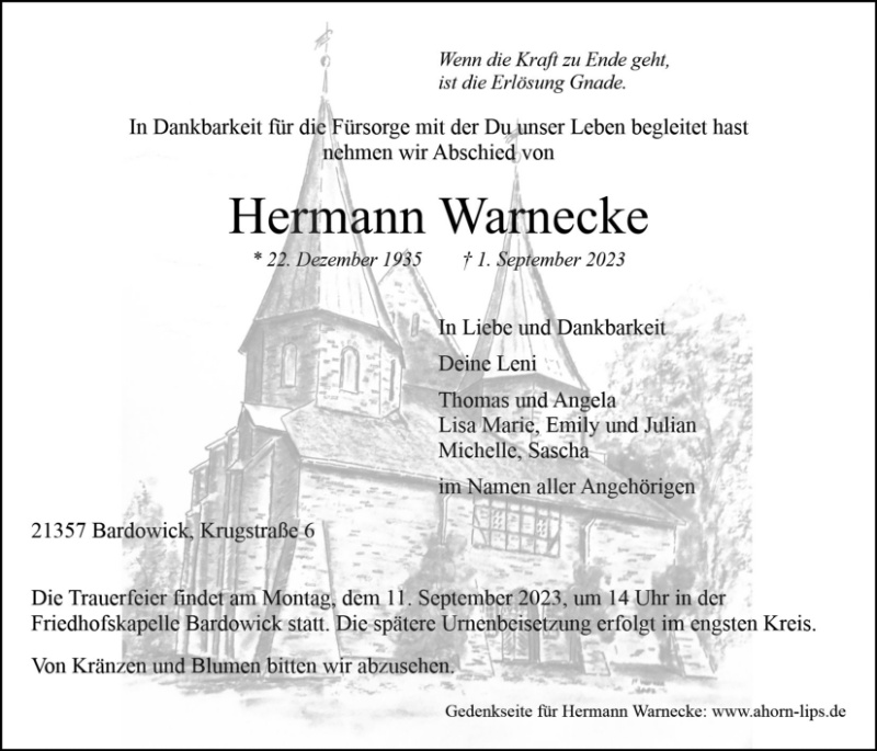 Erinnerungsbild für Hermann Warnecke