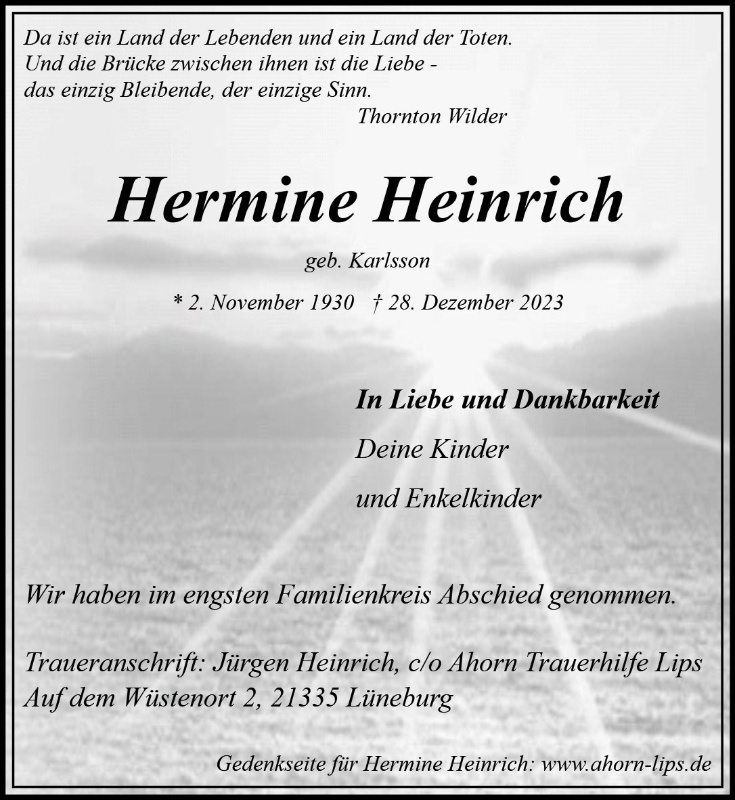 Erinnerungsbild für Hermine Heinrich