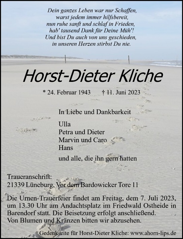 Erinnerungsbild für Horst-Dieter Kliche