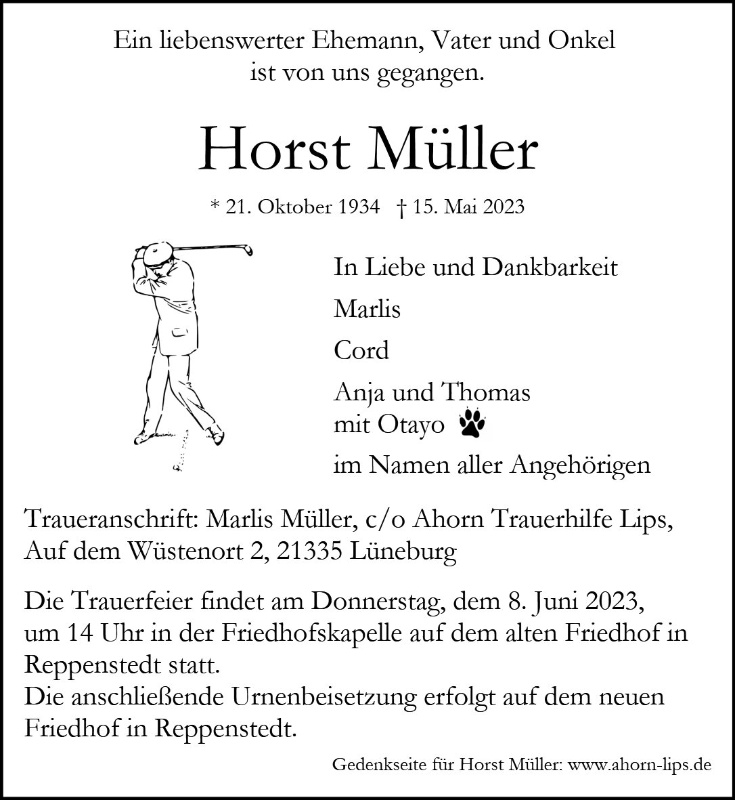 Erinnerungsbild für Horst Müller