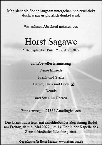 Erinnerungsbild für Horst Sagawe