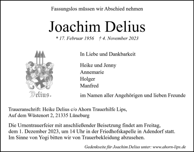 Erinnerungsbild für Joachim Delius