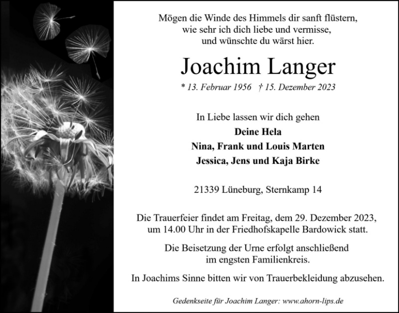 Erinnerungsbild für Joachim Langer