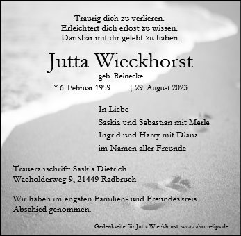 Erinnerungsbild für Jutta Wieckhorst