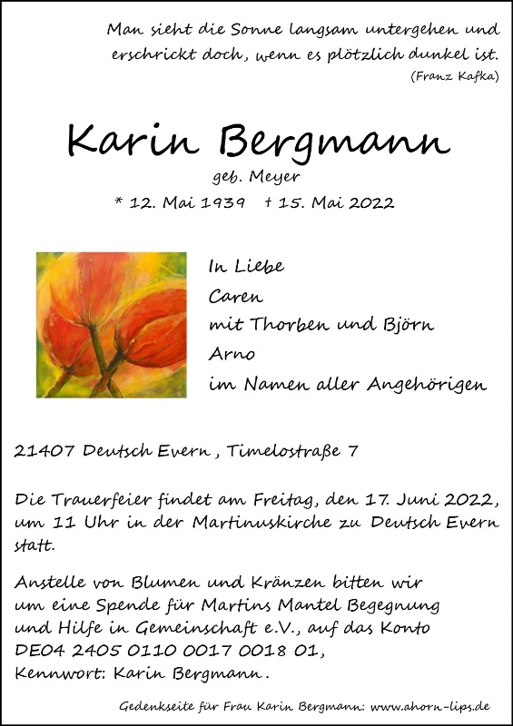 Erinnerungsbild für Karin Bergmann
