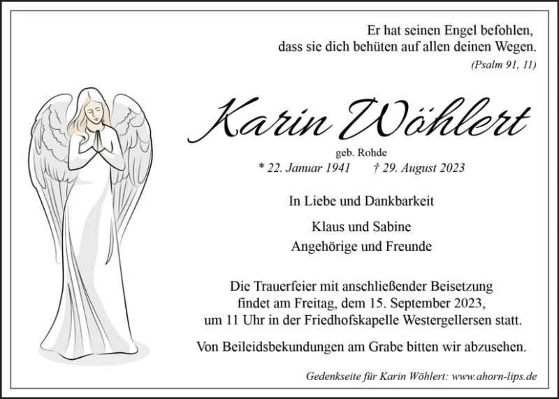Erinnerungsbild für Karin Wöhlert