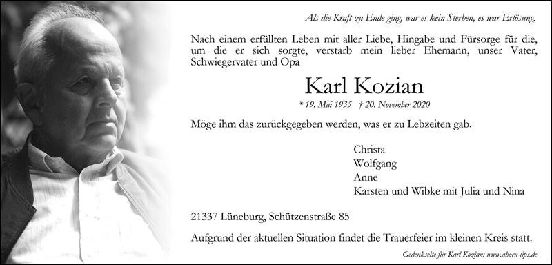 Erinnerungsbild für Karl Kozian