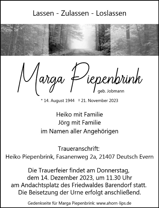 Erinnerungsbild für Marga Piepenbrink