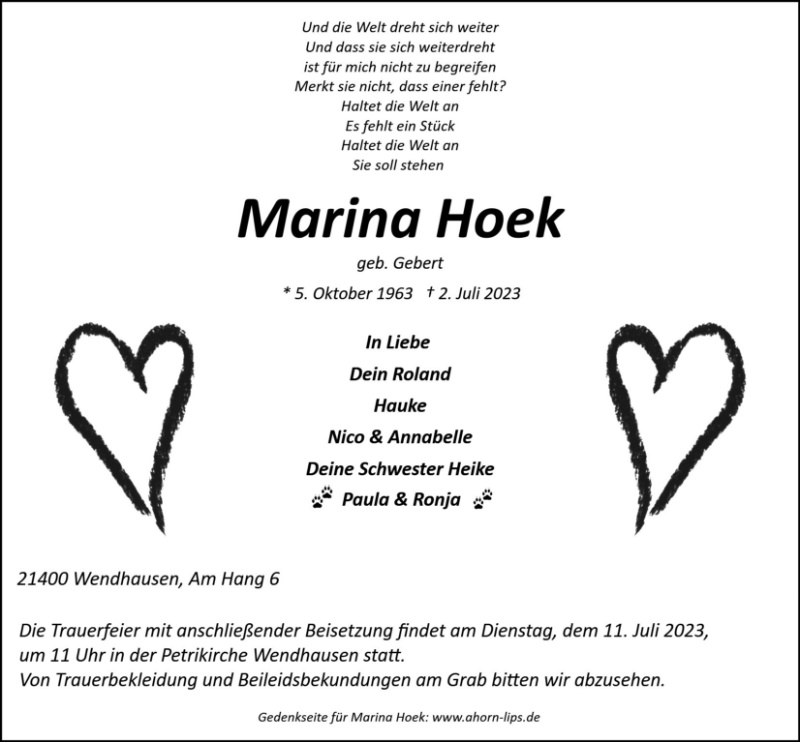 Erinnerungsbild für Marina Hoek