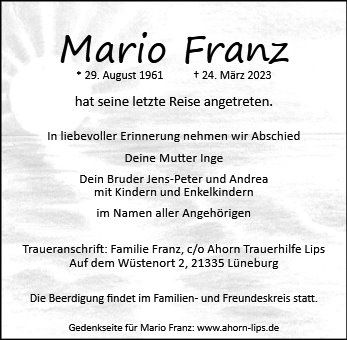 Erinnerungsbild für Mario Franz