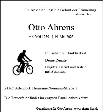 Erinnerungsbild für Otto Ahrens