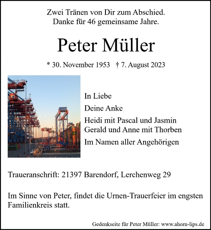 Erinnerungsbild für Peter Müller