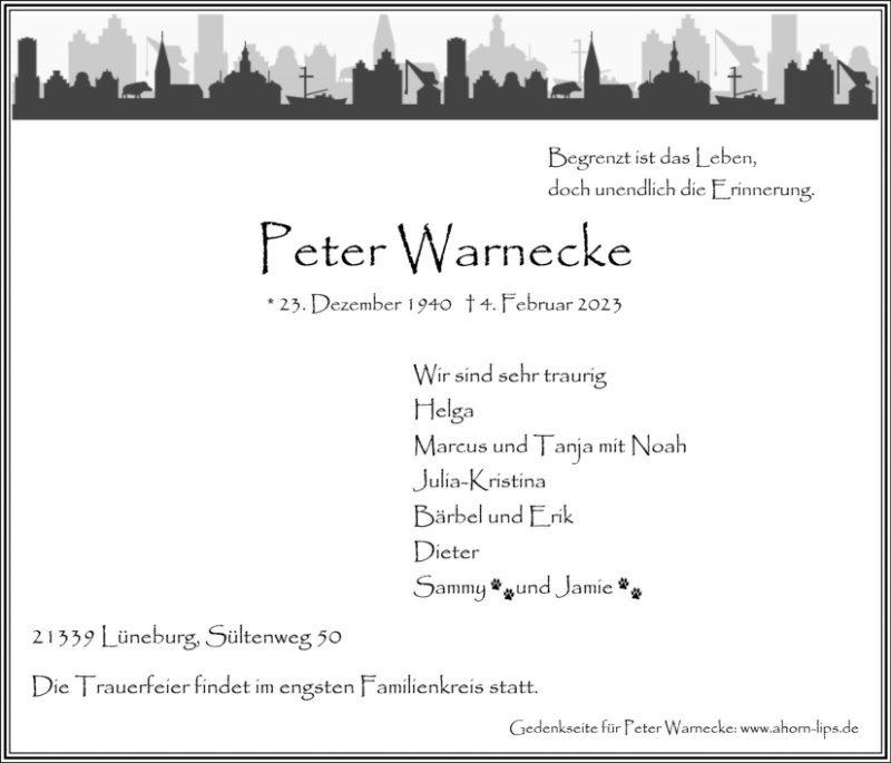 Erinnerungsbild für Peter Warnecke