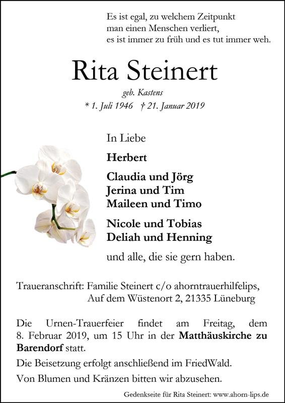 Erinnerungsbild für Rita Steinert