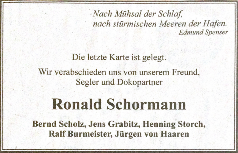Erinnerungsbild für Ronald Schormann