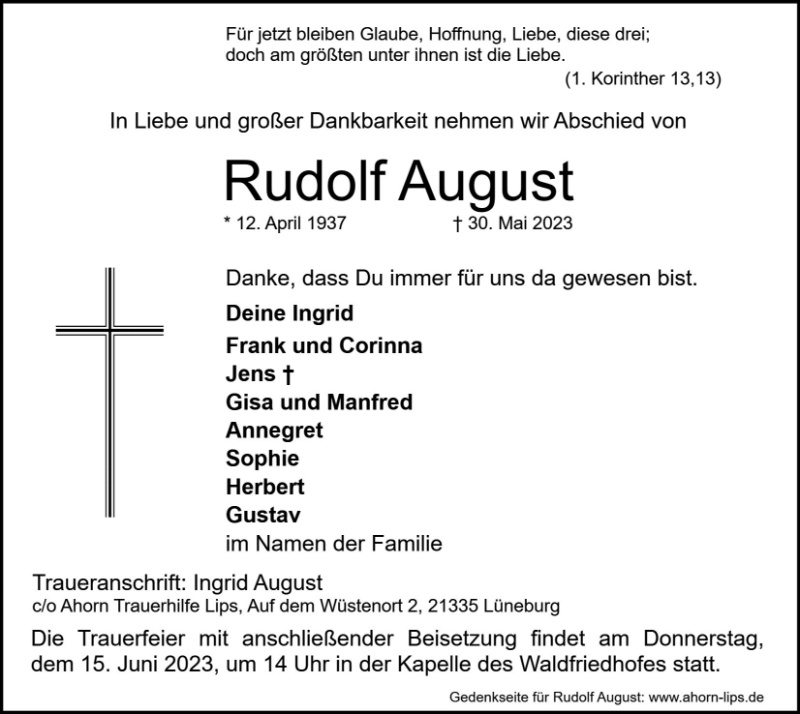 Erinnerungsbild für Rudolf August