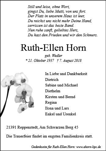 Erinnerungsbild für Ruth-Ellen Horn