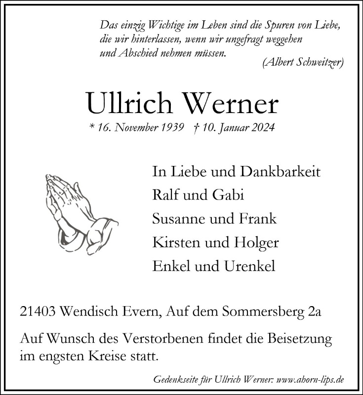 Erinnerungsbild für Ullrich Werner