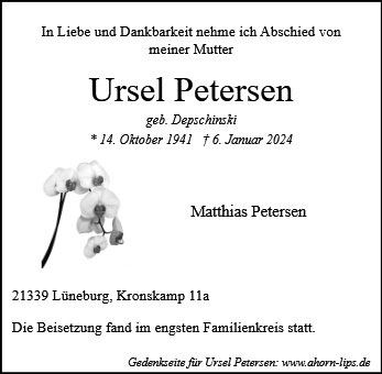 Erinnerungsbild für Ursel Petersen