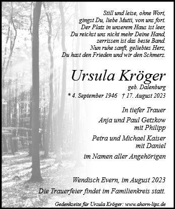 Erinnerungsbild für Ursula Kröger