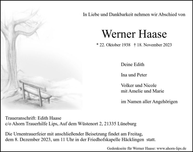 Erinnerungsbild für Werner Haase